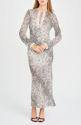 WAYF WAYF Celia Dalmation Print Long Sleeve Dress