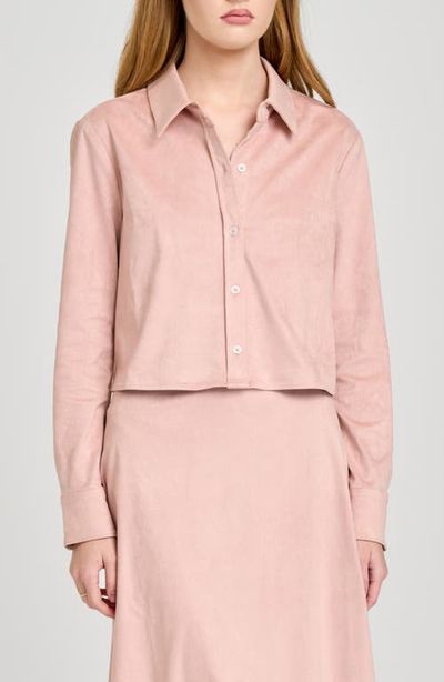 WAYF WAYF Chandler Long Sleeve Crop Button-Up Shirt