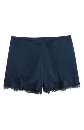 WAYF WAYF Elaine Lace Trim Matte Satin Shorts