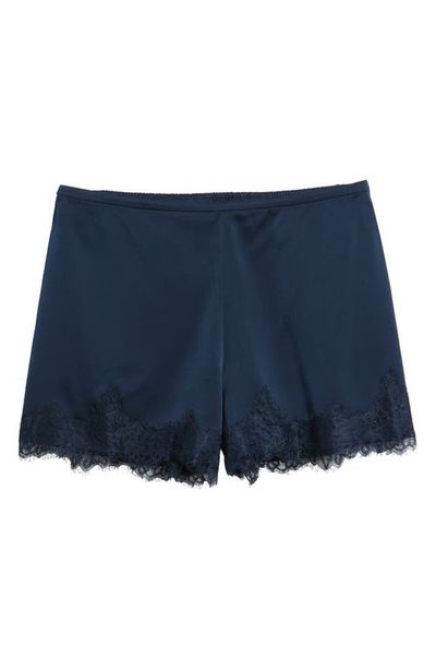 WAYF WAYF Elaine Lace Trim Matte Satin Shorts