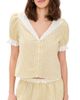 WAYF WAYF Emma Short Sleeve Top Yellow - 1