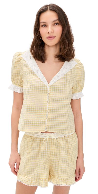 WAYF WAYF Emma Short Sleeve Top Yellow