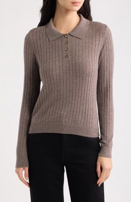 WAYF WAYF Evie Ribbed Polo Sweater