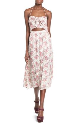 WAYF WAYF Floral Print Halter Midi Dress