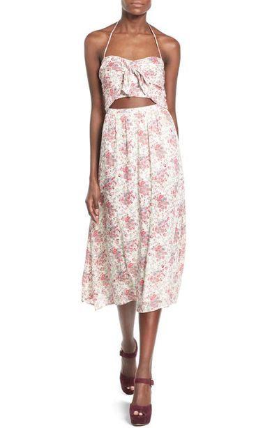 WAYF WAYF Floral Print Halter Midi Dress