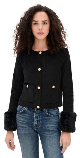 WAYF WAYF Fur Trim Jacket Black