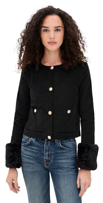 WAYF WAYF Fur Trim Jacket Black