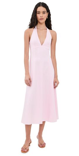WAYF WAYF Heidi Halter Midi Dress Light Pink
