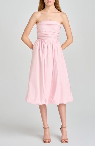 WAYF WAYF Katherine Bubble Hem Stretch Cotton Midi Dress