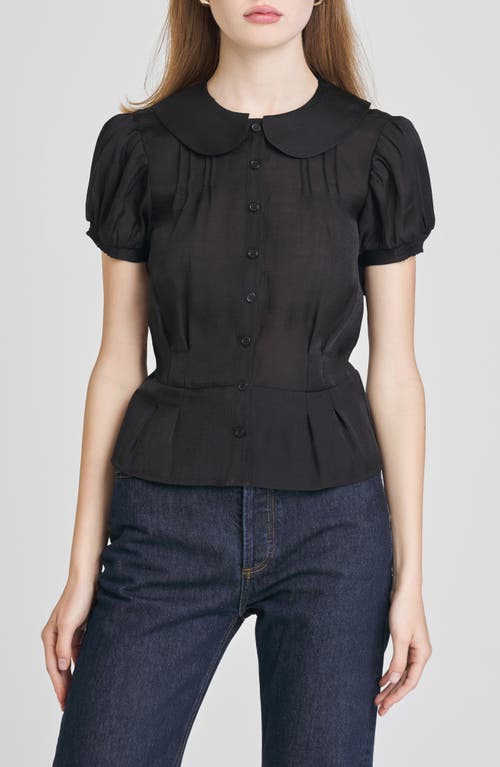 WAYF WAYF Kit Puff Sleeve Semisheer Peplum Top