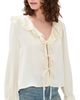 WAYF WAYF Lacey Tie Front Top Cream - 1