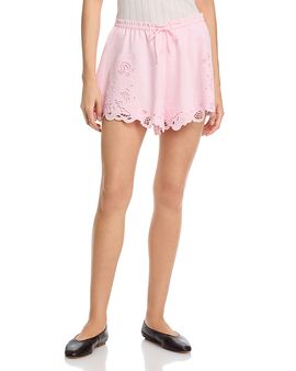 Wayf Wayf Lola Embroidered Cotton Shorts