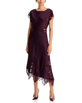 Wayf Wayf Meg Lace Trim Satin Dress