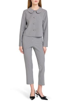 WAYF WAYF Melina Houndstooth Crop Jacket