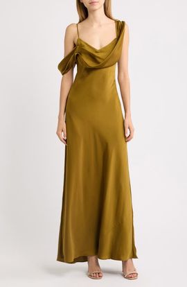 WAYF WAYF Ondine Asymmetric Drape Gown