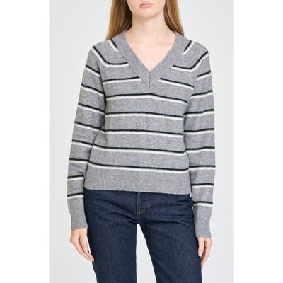 WAYF WAYF Quincy Striped V-Neck Sweater