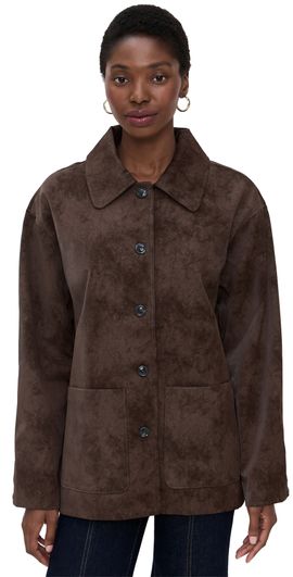 WAYF WAYF Rita Faux Suede Jacket Espresso