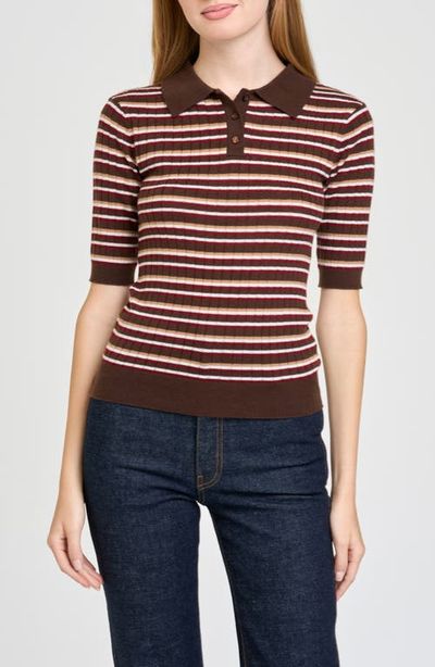 WAYF WAYF Sutton Striped Polo Sweater