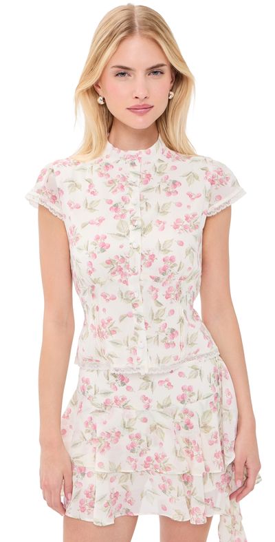 WAYF WAYF Talia Top Garden Raspberry