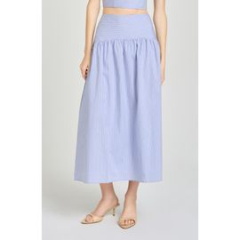 WAYF WAYF x Hannah Lovey Porter Georgia Directional Stripe Cotton Blend Midi Skirt (Nordstrom Exclusive)