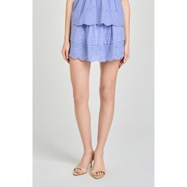 WAYF WAYF x Hannah Lovey Porter Goldie Eyelet Detail Cotton Miniskirt
