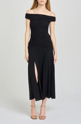 WAYF WAYF x Hannah Lovey Porter Margaux Off the Shoulder Ruched Dress