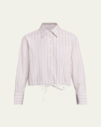 WE-AR4 The CC Striped Drawstring Cotton Shirt