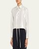 WE-AR4 The Crawford Cropped Shimmer Silk Blouse - 5