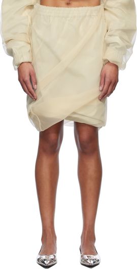 We11done We11done Beige Layered Mini Skirt