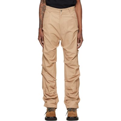 We11done We11done Beige Tuck Detail Trousers