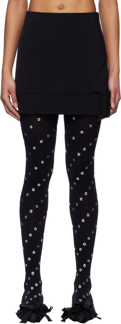 We11done We11done Black Belt-Detail Mini Skirt