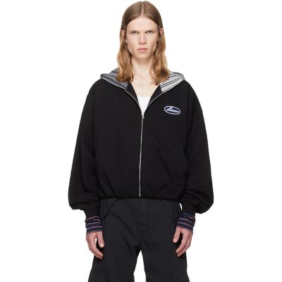 We11done We11done Black Bubble Zip-Up Hoodie
