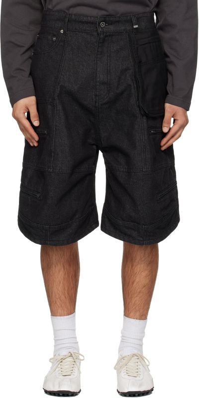 We11done We11done Black Carpenter Denim Shorts