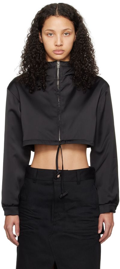 We11done We11done Black Cropped Hoodie
