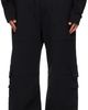 We11done We11done Black Curved Jersey Cargo Pants - 1