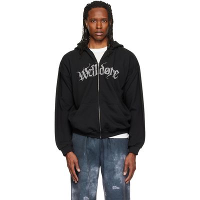 We11done We11done Black Devil Arms Up Zip-Up Hoodie