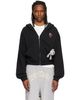 We11done We11done Black Doodle Teddy Zip-Up Hoodie - 1
