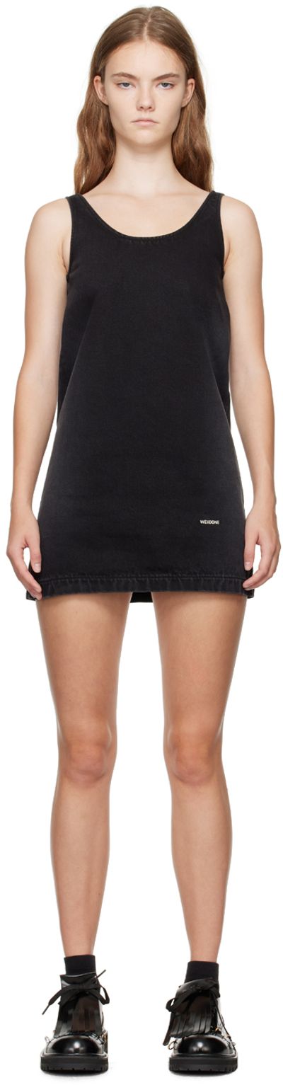 We11done We11done Black Faded Denim Minidress