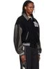 We11done We11done Black Faux-Leather Varsity Jacket - 2