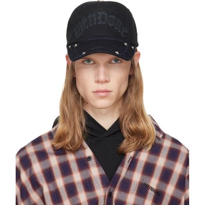 We11done We11done Black Gothic Logo Vintage Baseball Cap