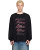 We11done We11done Black Gradient Logo Long-Sleeved T-shirt - 1