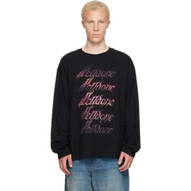 We11done We11done Black Gradient Logo Long-Sleeved T-shirt
