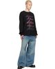 We11done We11done Black Gradient Logo Long-Sleeved T-shirt - 4