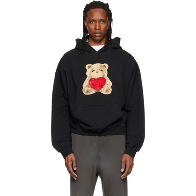 We11done We11done Black Heart Teddy Hoodie