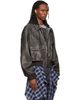 We11done We11done Black Hybrid Hooded Faux-Leather Track Jacket - 2