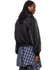 We11done We11done Black Hybrid Hooded Faux-Leather Track Jacket - 3