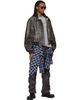 We11done We11done Black Hybrid Hooded Faux-Leather Track Jacket - 4