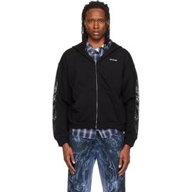 We11done We11done Black Lace 'WE11DONE' Zip-Up Hoodie
