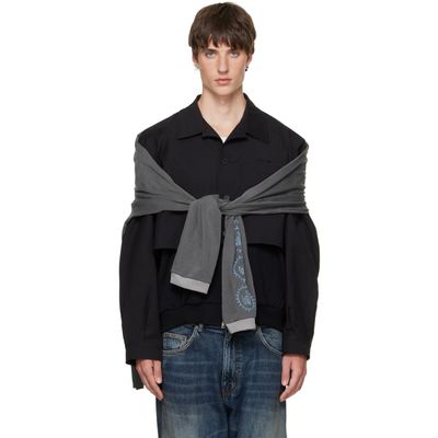 We11done We11done Black Layered Blouson Jacket