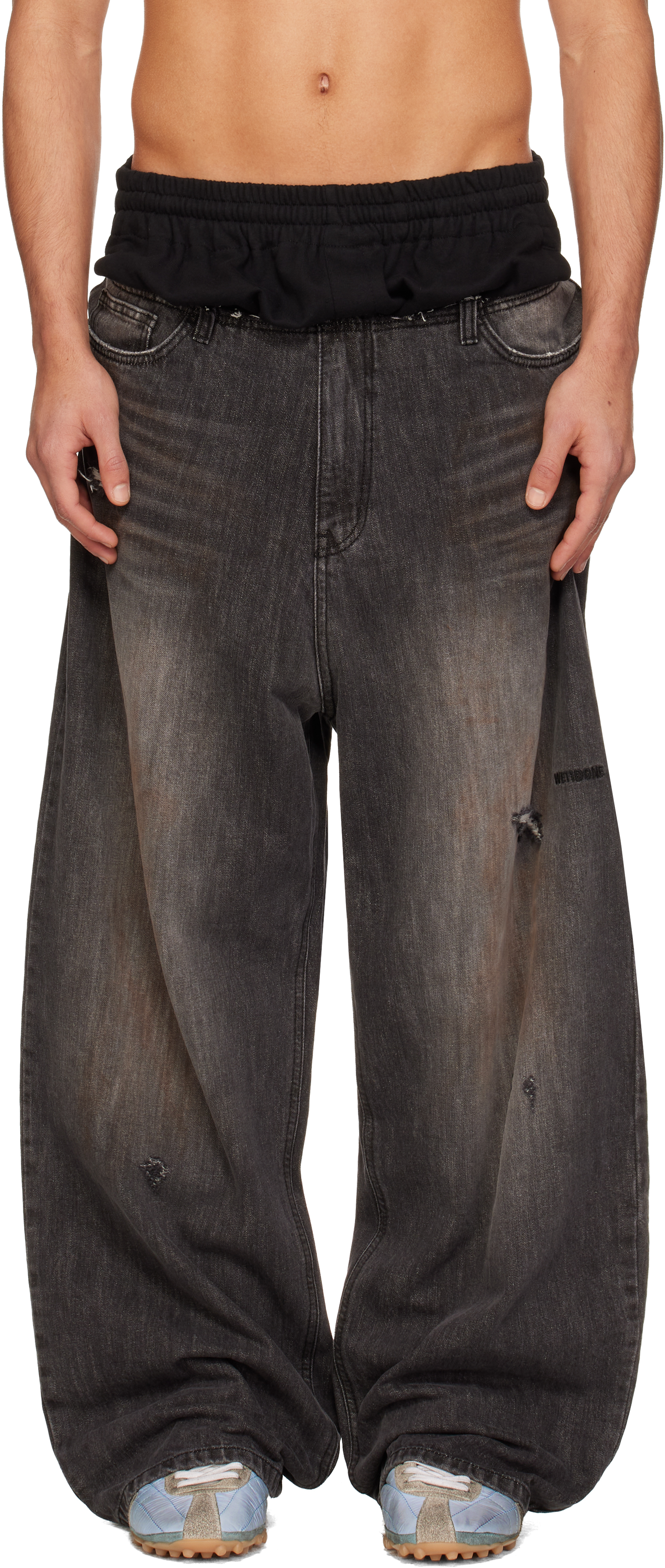 We11done - Black Layered Jeans